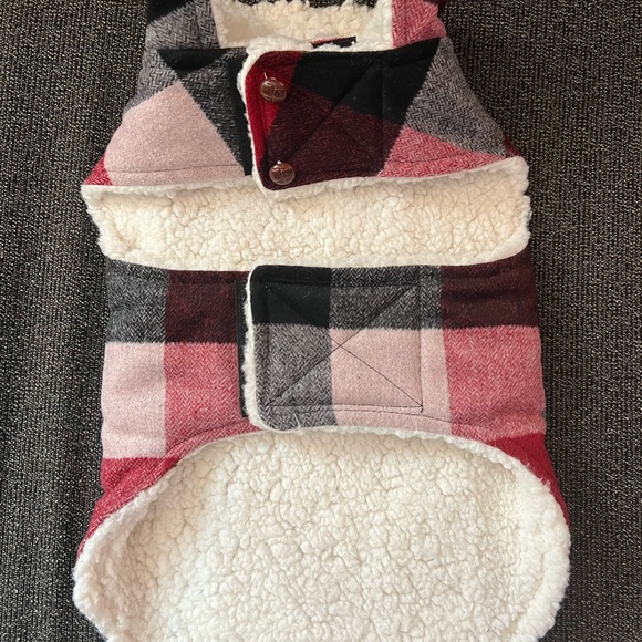 Red plaid dog jacket - Picture 3 of 3